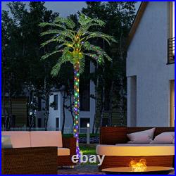 Outsunny Lighted Palm Tree Light Up Artificial Palm Tree with Remote