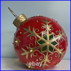 Oversized Christmas Ball Decorative Ornament LED Lights Snowflake (Crack/Hole)