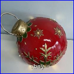 Oversized Christmas Ball Decorative Ornament LED Lights Snowflake (Crack/Hole)