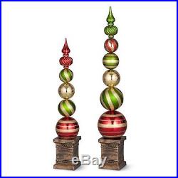 Oversized Outdoor Christmas Ornament Finial Topiary Porch Yard Decor 2 Sizes