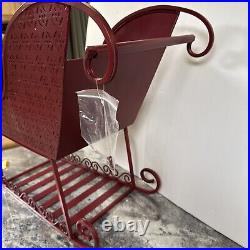 Oversized Red Metal Sleigh With Wreath 35 L X 24H Valerie Parr Hill