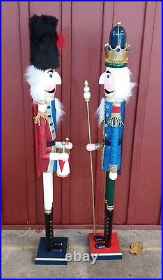 PAIR 42 Glitter & Jewels Wooden Soldier Nutcrackers