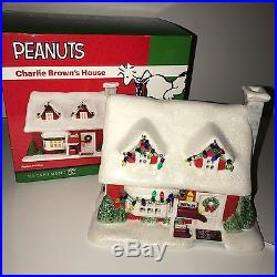 PEANUTS SNOOPY Department 56 Lighted Christmas Village Houses, Characters NEW Box