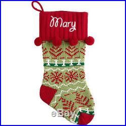 PERSONALIZED CHRISTMAS STOCKING Knit Personalize Holiday Gift Embroidered Name