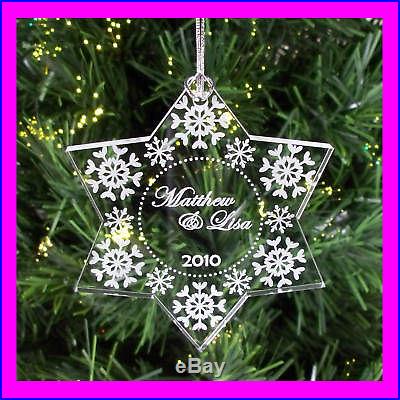 PERSONALIZED CUSTOM CHRISTMAS ORNAMENT COUPLE SNOWFLAKE GREAT GIFT