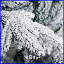 PE&PVC 1400 Tips 7.5FT Artificial Christmas Trees Flocked Snow White Tree