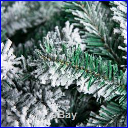 PE&PVC 1400 Tips 7.5FT Artificial Christmas Trees Flocked Snow White Tree
