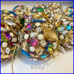 PIER 1 IMPORTS Glass MULTI MOSAIC Christmas BALL Ornament