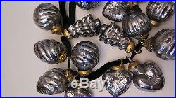 PLATINUM Mercury Glass Kugel Style Miniature Ornaments. Set of 20. FABULOUS