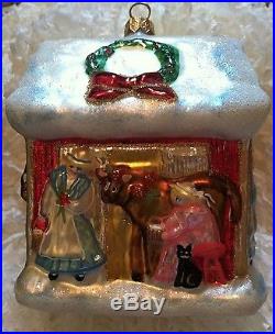 POLONAISE POLISH BLOWN GLASS MAIDS A MILKING CHRISTMAS ORNAMENT KURT S ADLER
