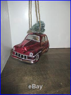 POTTERY BARN CHRISTMAS WOODY CAR ORNAMENT EUC