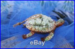 POTTERY BARN GLASS TURTLE ORNAMENT NIB A REAL SLOW BUT STEADY HOLIDAY WINNER