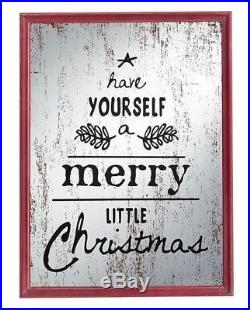 POTTERY BARN Have Yourself A Merry Little Christmas Framed Mirror, NEW IN BOX