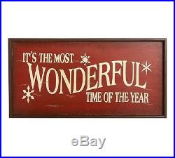 POTTERY BARN It's the Most Wonderful Time of The Year Christmas wood sign