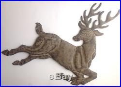Pottery Barn Leaping Metal Reindeer Wall Art New Sold Out At Pb Rare