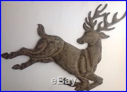 Pottery Barn Leaping Metal Reindeer Wall Art New Sold Out At Pb Rare