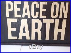 Pottery Barn Peace On Earth Sign Holiday Wall Art 30x36x2 Sold Out At Pb Rare