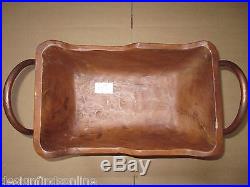 POTTERY BARN RED WOODEN SLEIGH SERVE BOWL