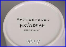 POTTERY BARN REINDEER Oval Platter, (8) Mugs, Sugar w Lid, Creamer ORIGINAL BOX
