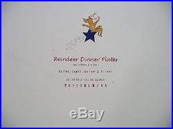 POTTERY BARN Reindeer Appetizer, Dinner & Dessert Plates 12-Piece Set, NEW