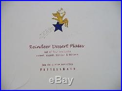 POTTERY BARN Reindeer Appetizer, Dinner & Dessert Plates 12-Piece Set, NEW