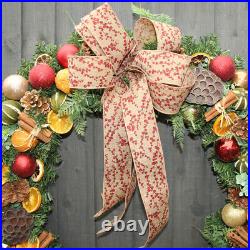 PREMIUM 80cm FESTIVE DOOR WREATH HANGER CHRISTMAS HANGING DISPLAY DECORATIONS