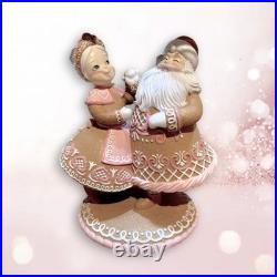 PRE-ORDER Pink Gingerbread Dancing Santa & Mrs. Claus Christmas Decor SHIPS