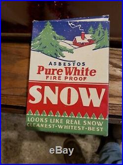 PURE WHITE Christmas SNOW Fireproof ASBESTOS National Tinsel Mfg RARE