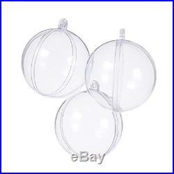 Pack Of 12 Seekingtag Clear Diy Fillable Plastic Ball Craft Ornaments 50 Mm Heav
