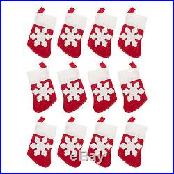 Pack of 12 Mini Christmas Snowflake Felt Stockings