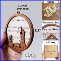 Pack of 5 Nativity Scene Christmas Ornaments Acrylic Christian Jesus Decor Gift