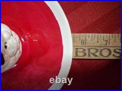 Pair Holt Howard Santa Candlestick Holders With Finger Ring Holder 1958 Japan