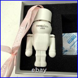 Pandora 2024 Limited Edition Nutcracker Ceramic Christmas Ornament White Silver