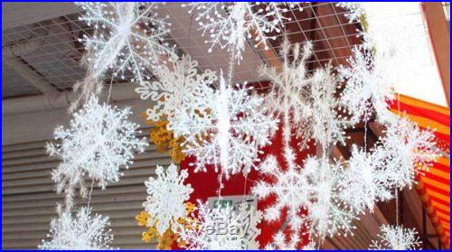 Party Christmas Decorations Supplies White Snow Snowflakes Hanging Ornaments Set