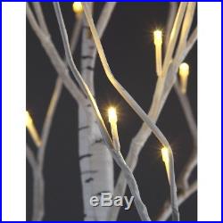 Patch Magic 7 ft. LED Lighted White Artificial Birch Christmas Tree with 120