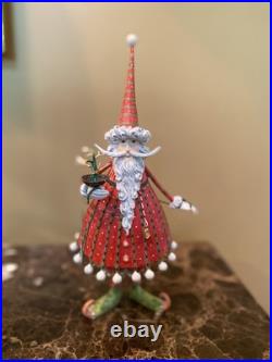 Patience Brewster Krinkles Dashing Santa Hand Painted Figurine 11 New In Box