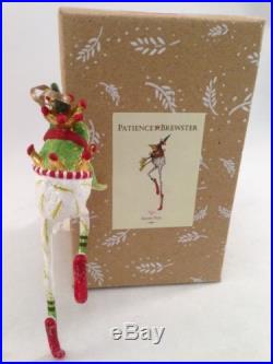 Patience Brewster Krinkles Mini Ornament DANCING FROG Handmade Holiday Green