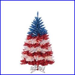 Patriotic American Tree, 5 ft, 495 UL Clear Lights & 5 Twinkle Lights