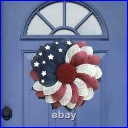 Patriotic Independence Wreath For Front Door Fourth Decor of July Wreath J8G7