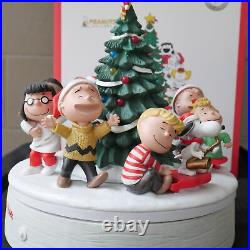Peanuts Gang Musical Figurine Around The Christmas Tree Carousel 2023 Hallmark