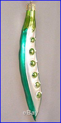 Peapod Pea Pod German Glass Christmas Tree Ornament Made in Germany Decoration