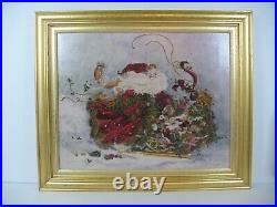 Peggy Abrams Hand Signed LE 92/295 Framed Lithograph on Canvas Christmas Express