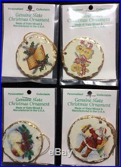 Pennsylvania Slate Christmas Ornaments Set of 12