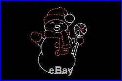 Peppermint Snowman LED light wire frame metal outdoor decoration display
