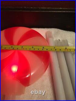 Peppermint Swirl Lollipop Plastic Blow Mold Christmas Stake Path Flashing Light