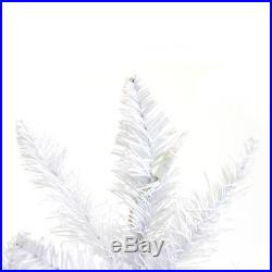 Perfect Holiday Pre-Lit White Christmas Tree 6.5 feet with 450 LED Warm White