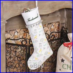 Personalised Christmas Stocking Woodland Animal Reindeer Hanging Childrens/Baby