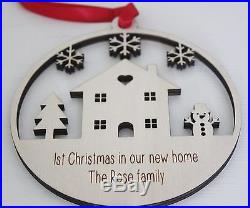 Personalised Christmas home house decoration MADE IN UK 13cm xmas bauble