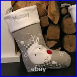 Personalised Kids Luxury Embroidered Xmas Stocking Plush Christmas Sack Present