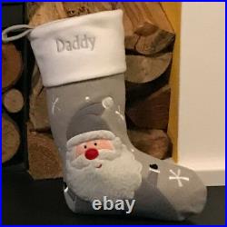 Personalised Kids Luxury Embroidered Xmas Stocking Plush Christmas Sack Present